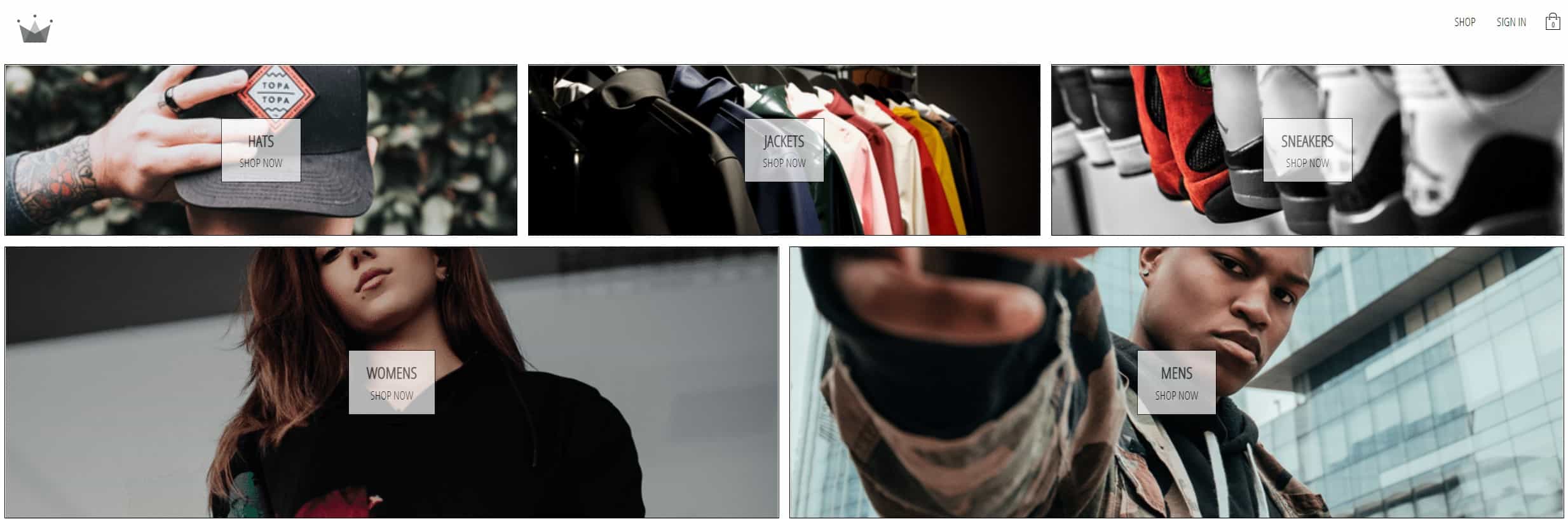 Clothing-Shop webpage image